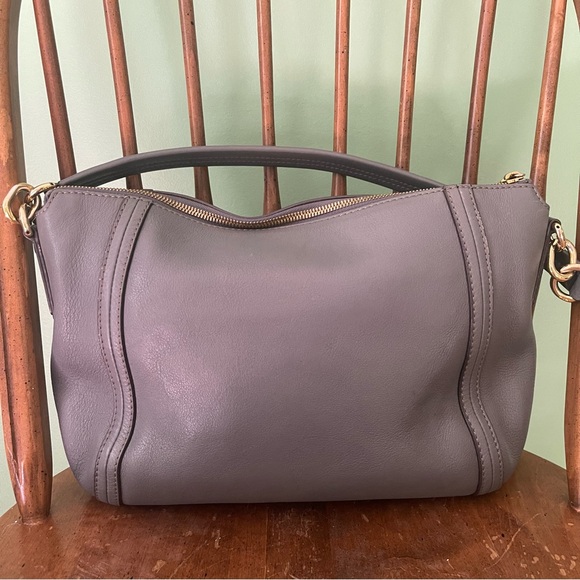 MCM Munchen K 1335 Gray Shoulder Bag Solid Leather Zip Flap - Picture 10 of 12